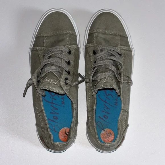 Blowfish Malibu army green casual slip on canvas sneakers - Picture 7 of 8